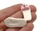 5 34mm White and Pink Teddy Bear Polymer Clay Miniature Slipper Charms